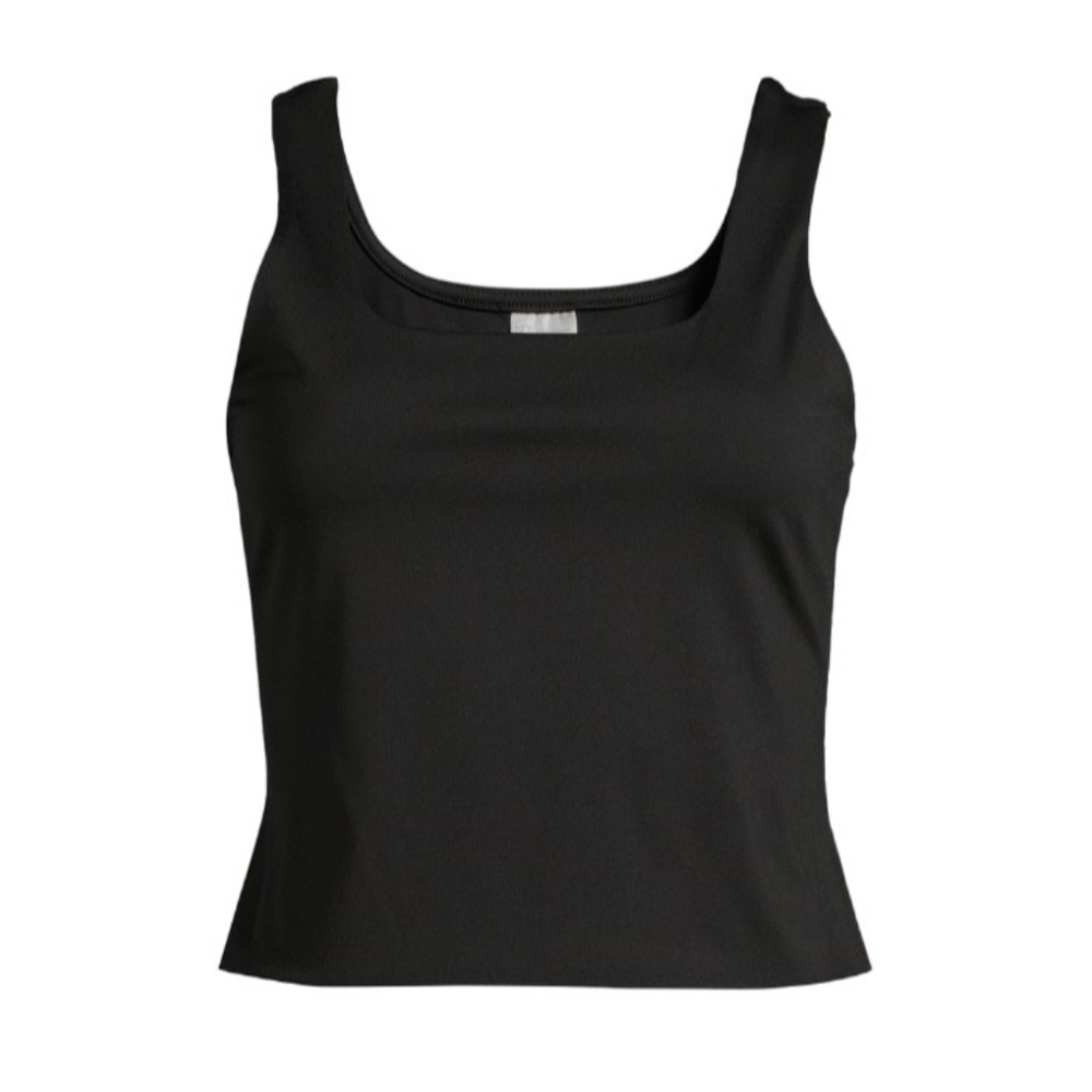 Juniors Double Layer Square Neck Tank Top